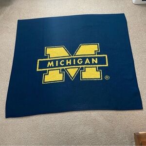 Vintage University Michigan Biederlack Stadium Fleece Blanket Throw 48”x 57”